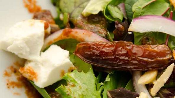 Mixed Greens with Chevre and Medjool Date Vinaigrette